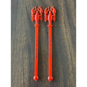 Vintage Red San Francisco Tadich Grill Lobster Swizzle Stick Barware Collectible